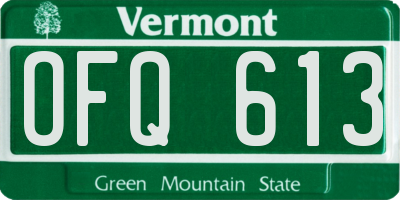 VT license plate OFQ613