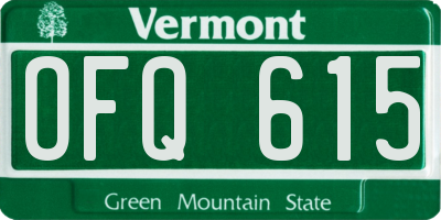 VT license plate OFQ615