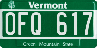 VT license plate OFQ617