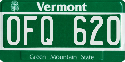 VT license plate OFQ620