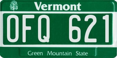 VT license plate OFQ621
