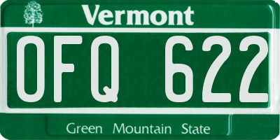 VT license plate OFQ622