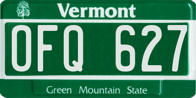 VT license plate OFQ627