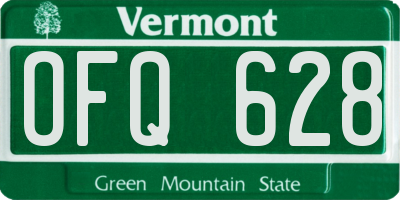 VT license plate OFQ628