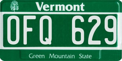 VT license plate OFQ629