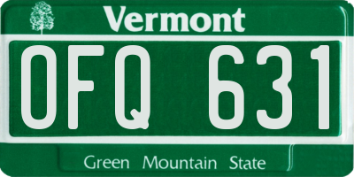 VT license plate OFQ631