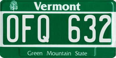 VT license plate OFQ632