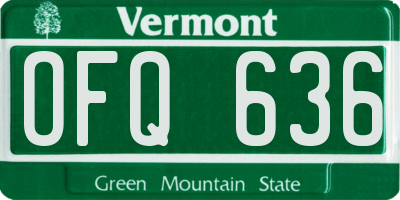 VT license plate OFQ636