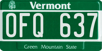 VT license plate OFQ637
