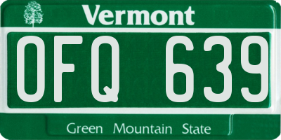 VT license plate OFQ639