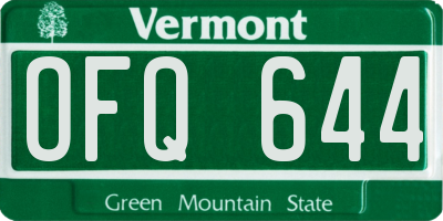 VT license plate OFQ644