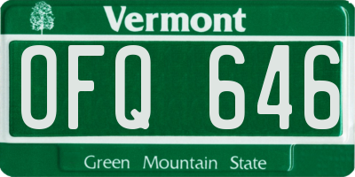 VT license plate OFQ646