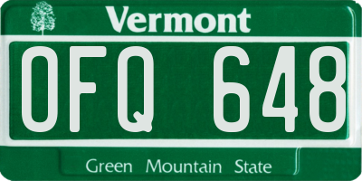 VT license plate OFQ648