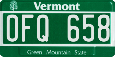 VT license plate OFQ658