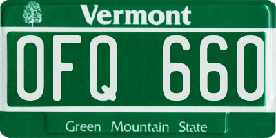 VT license plate OFQ660
