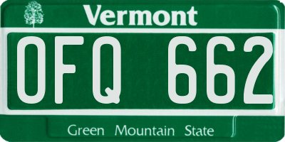 VT license plate OFQ662