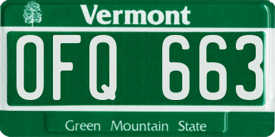 VT license plate OFQ663