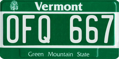 VT license plate OFQ667