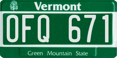 VT license plate OFQ671