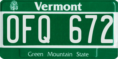 VT license plate OFQ672