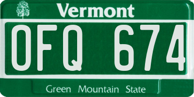 VT license plate OFQ674