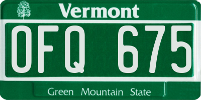 VT license plate OFQ675
