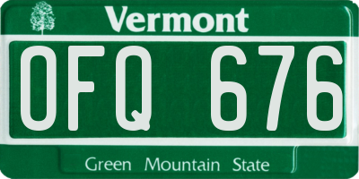 VT license plate OFQ676