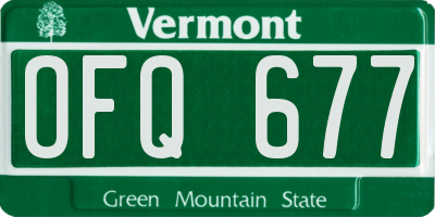 VT license plate OFQ677