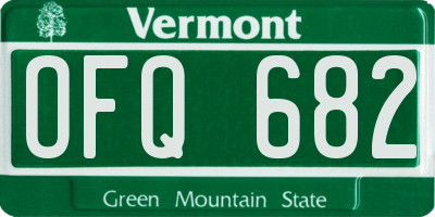 VT license plate OFQ682
