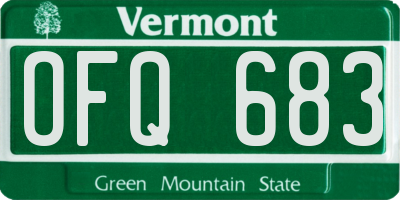 VT license plate OFQ683