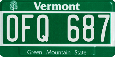 VT license plate OFQ687