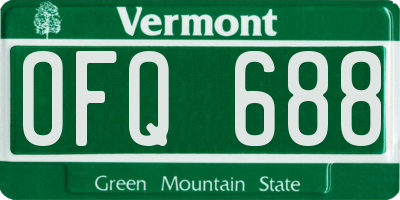VT license plate OFQ688