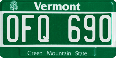 VT license plate OFQ690