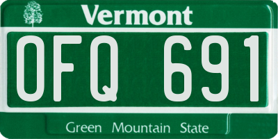 VT license plate OFQ691