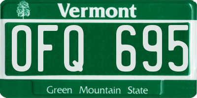 VT license plate OFQ695