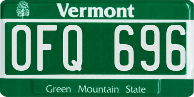 VT license plate OFQ696