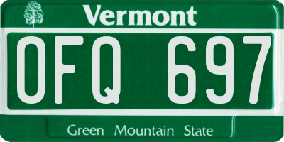 VT license plate OFQ697