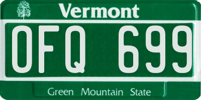 VT license plate OFQ699