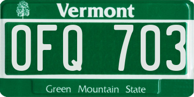 VT license plate OFQ703