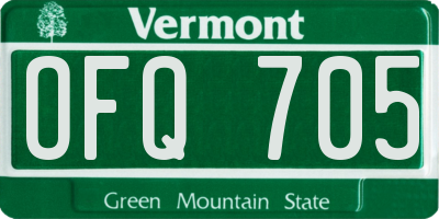 VT license plate OFQ705