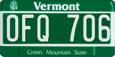 VT license plate OFQ706