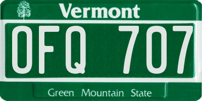VT license plate OFQ707