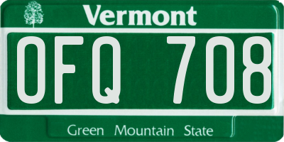 VT license plate OFQ708