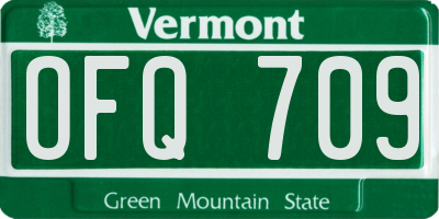 VT license plate OFQ709