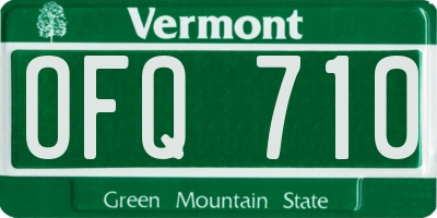 VT license plate OFQ710