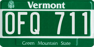 VT license plate OFQ711