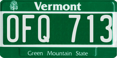 VT license plate OFQ713