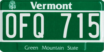 VT license plate OFQ715