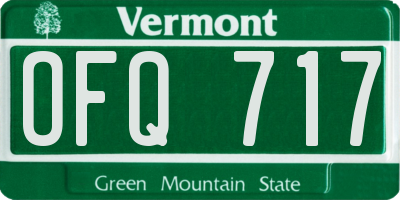 VT license plate OFQ717