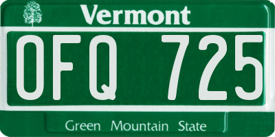 VT license plate OFQ725